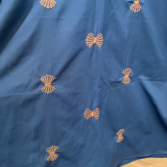 Vintage ethnic blue and gold embroidered tunic style dress. GUC! - Picture 6 of 11